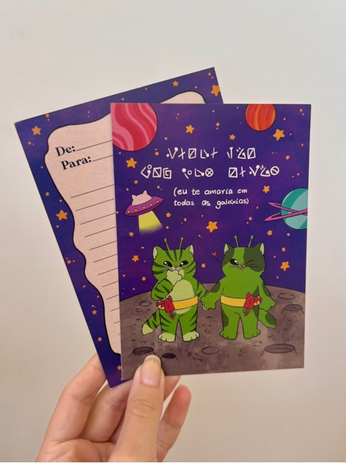 Cartão Gatos Aliens
