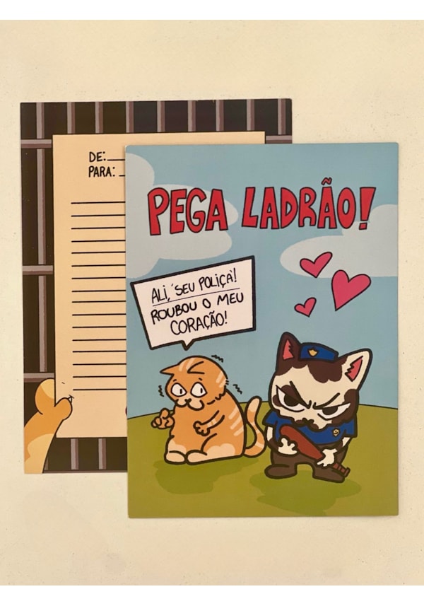Cartão Gatos pega ladrão
