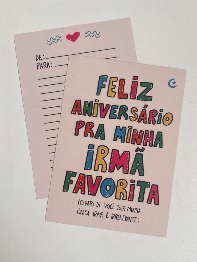 Cartão Irmã Favorita — imagem 1