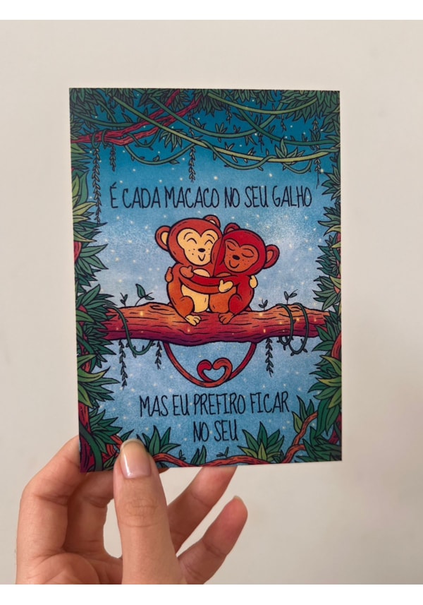 Cartão Macaco no seu Galho