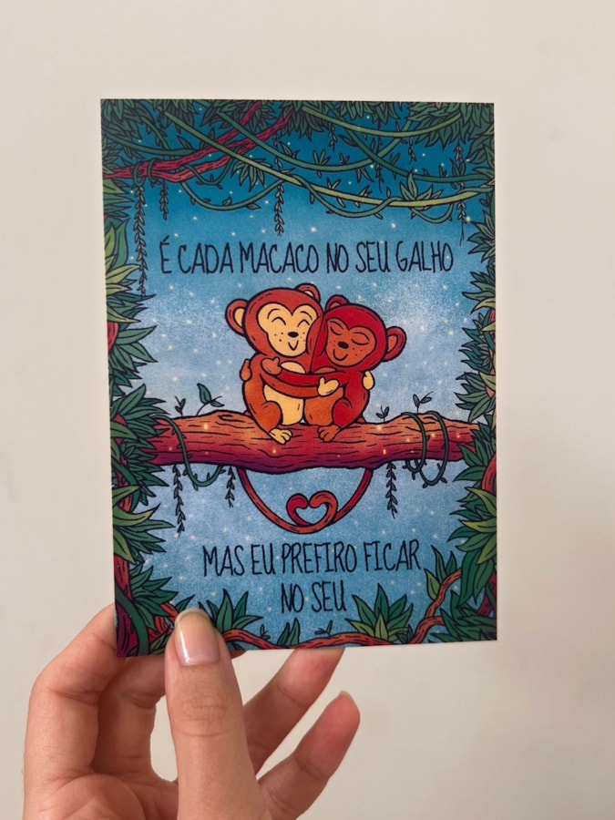 Cartão Macaco no seu Galho — imagem 1