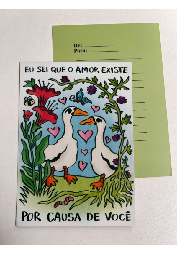 Cartão Patos Amor Existe
