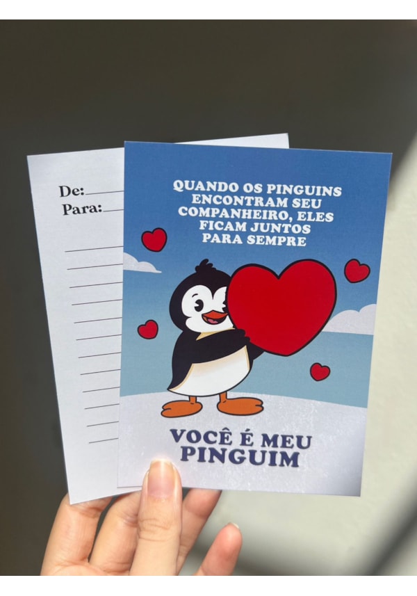 Cartão Você é Meu Pinguim