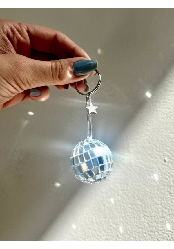 Chaveiro Globo de Espelhos e Estrela