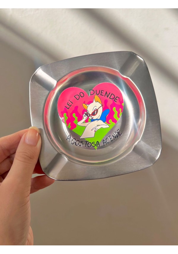 Cinzeiro Inox - Gata lei do duende a gostosa acende