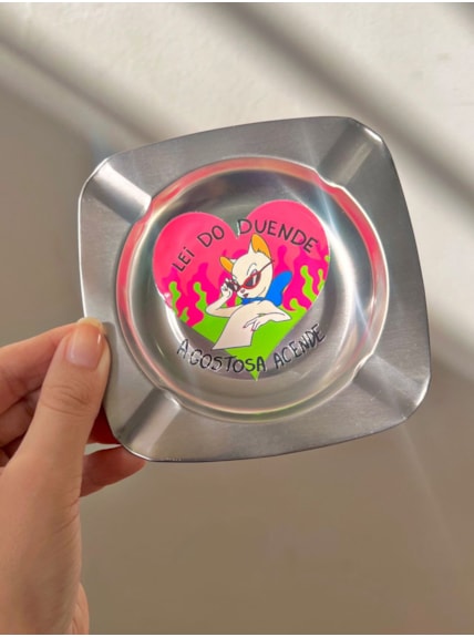 Cinzeiro Inox - Gata lei do duende a gostosa acende