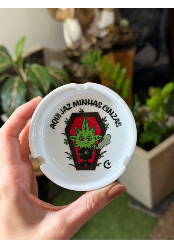 Cinzeiro Porcelana - Aqui jaz minhas cinzas