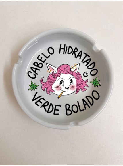 Cinzeiro Porcelana - Cabelo Hidratado, Verde Bolado
