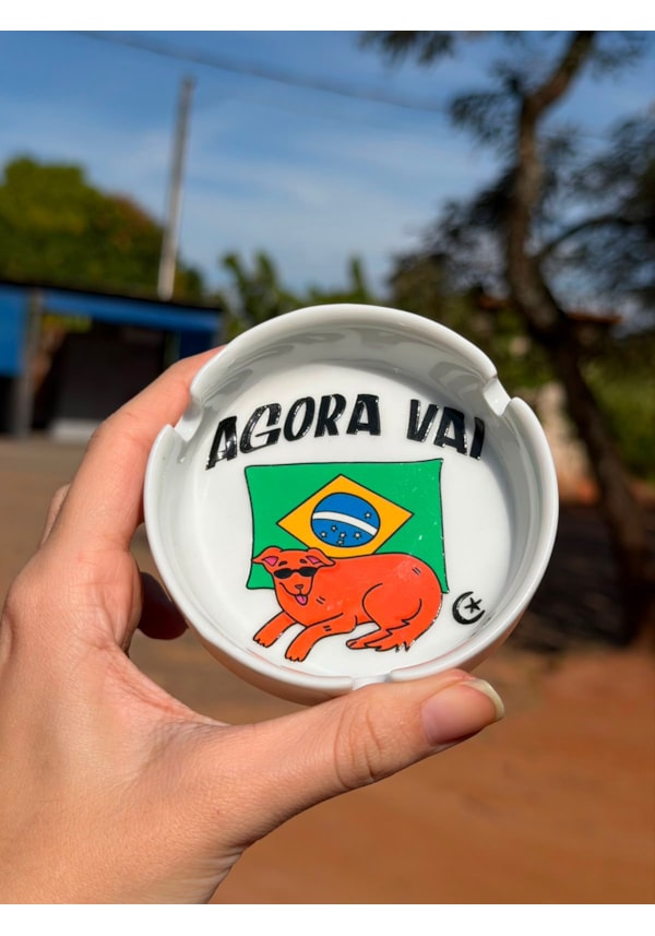 Cinzeiro Porcelana - Caramelo agora vai