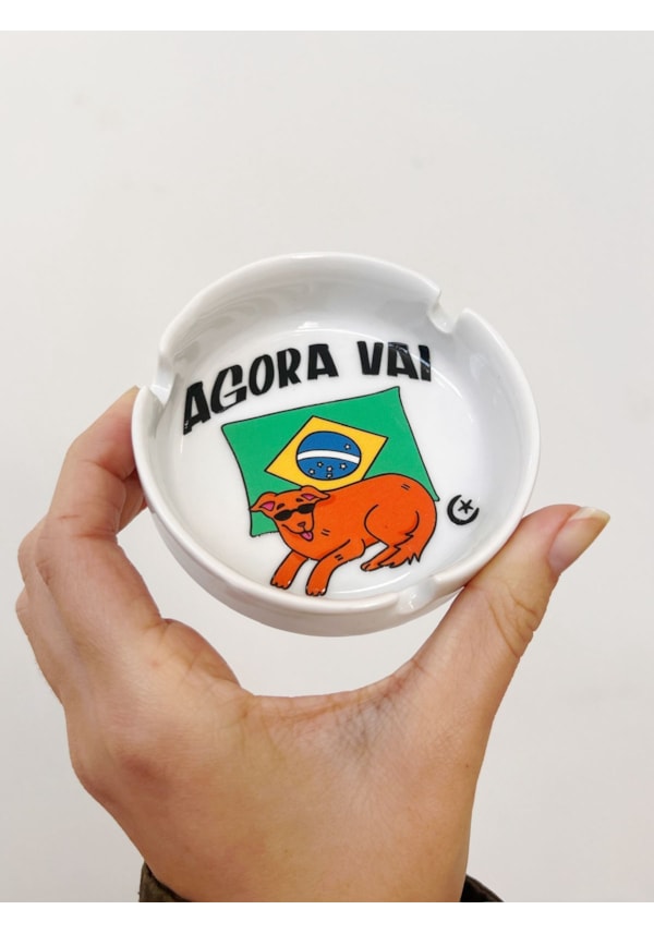 Cinzeiro Porcelana - Caramelo agora vai