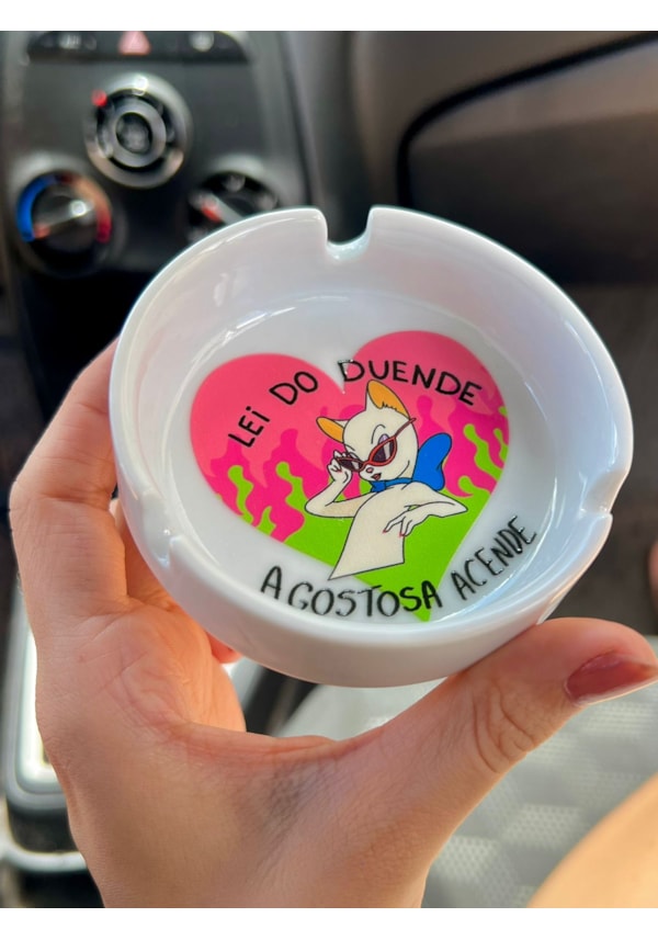 Cinzeiro Porcelana - Gata lei do duende a gostosa acende