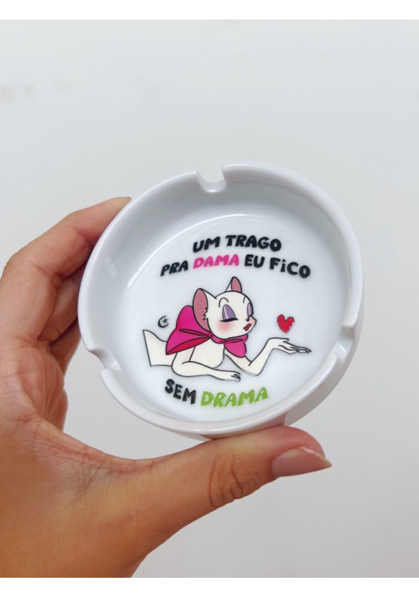Cinzeiro Porcelana - Gata Sem Drama