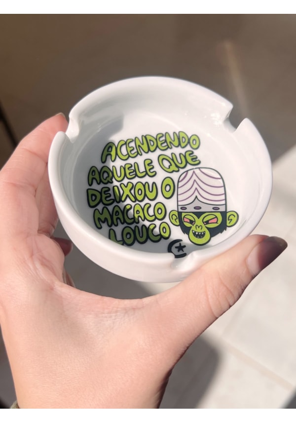 Cinzeiro Porcelana - Macaco Louco