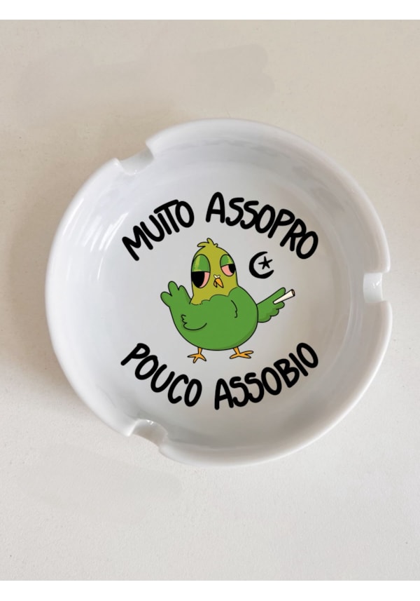 Cinzeiro Porcelana - Muito assopro pouco assobio