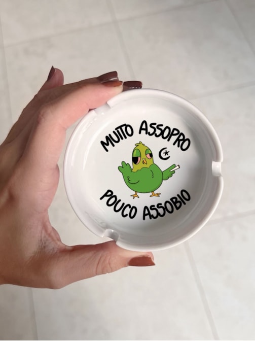 Cinzeiro Porcelana - Muito assopro pouco assobio