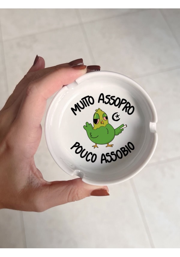 Cinzeiro Porcelana - Muito assopro pouco assobio