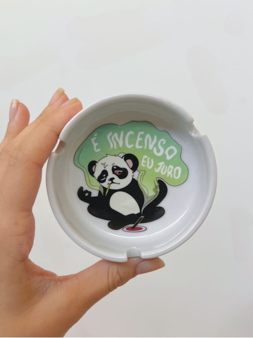 Cinzeiro Porcelana - Panda é incenso eu juro