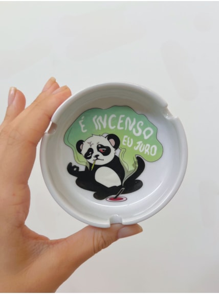 Cinzeiro Porcelana - Panda é incenso eu juro