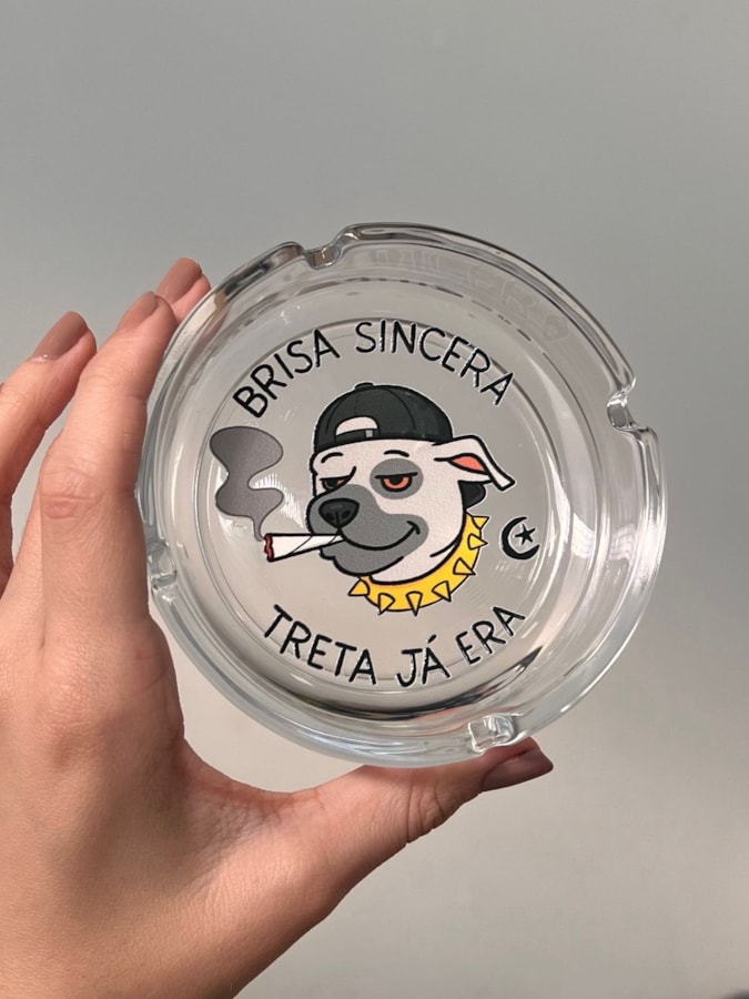 Cinzeiro Vidro - Cachorro Brisa Sincera — imagem 1