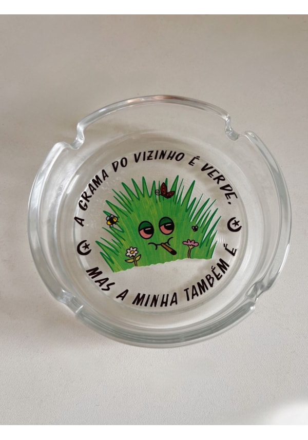 Cinzeiro Vidro - Grama Verde