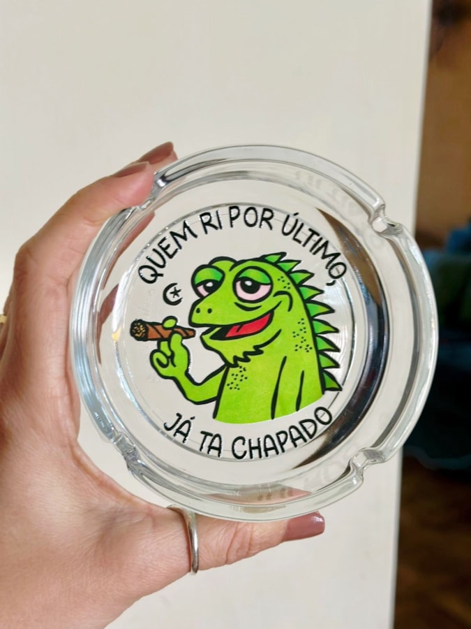 Cinzeiro Vidro - Iguana Quem ri por último — imagem 1