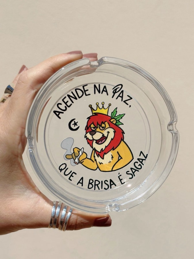 Cinzeiro Vidro - Leão Acende na Paz — imagem 1