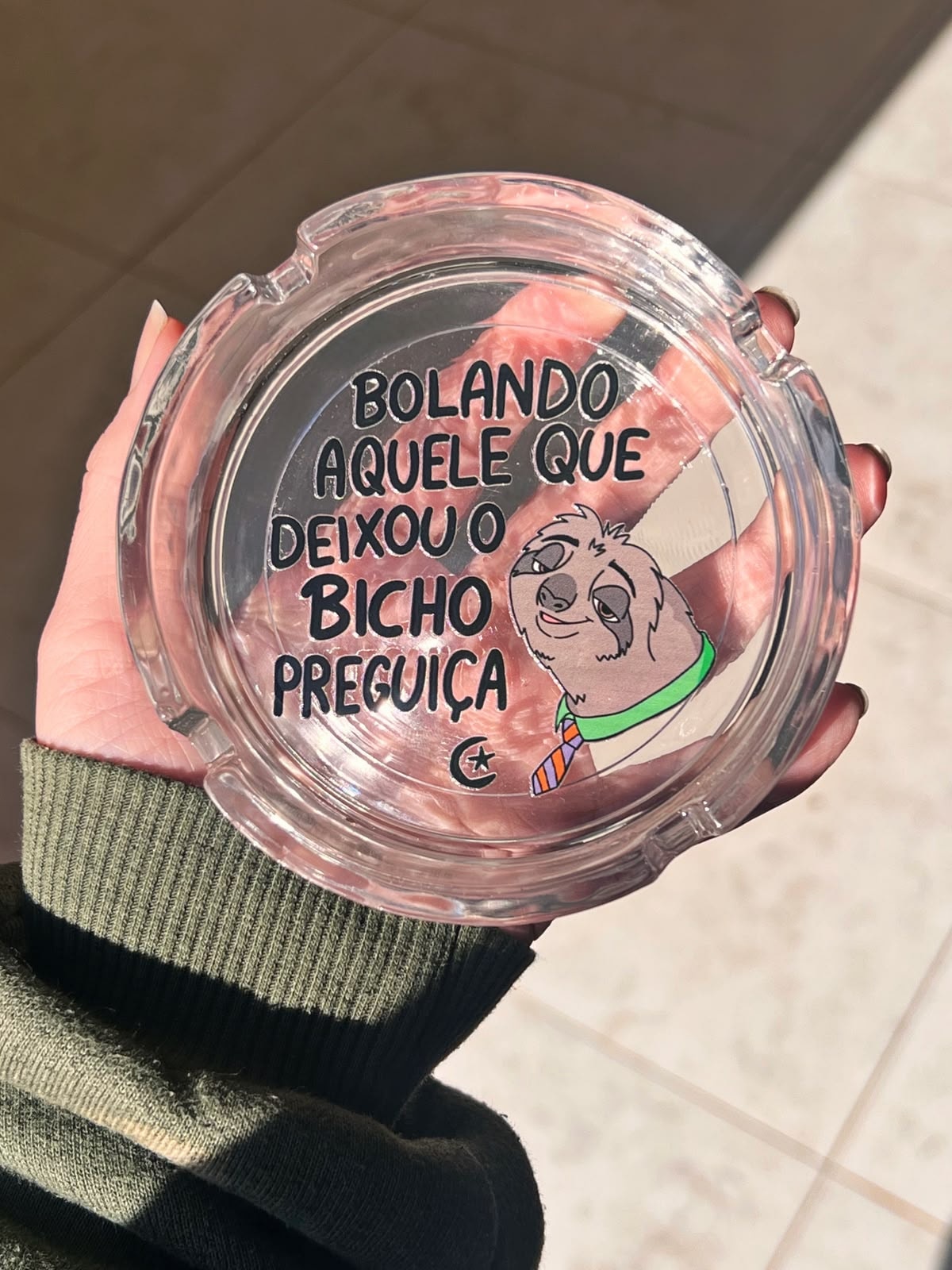 Cinzeiro Vidro - Preguiça — imagem 1