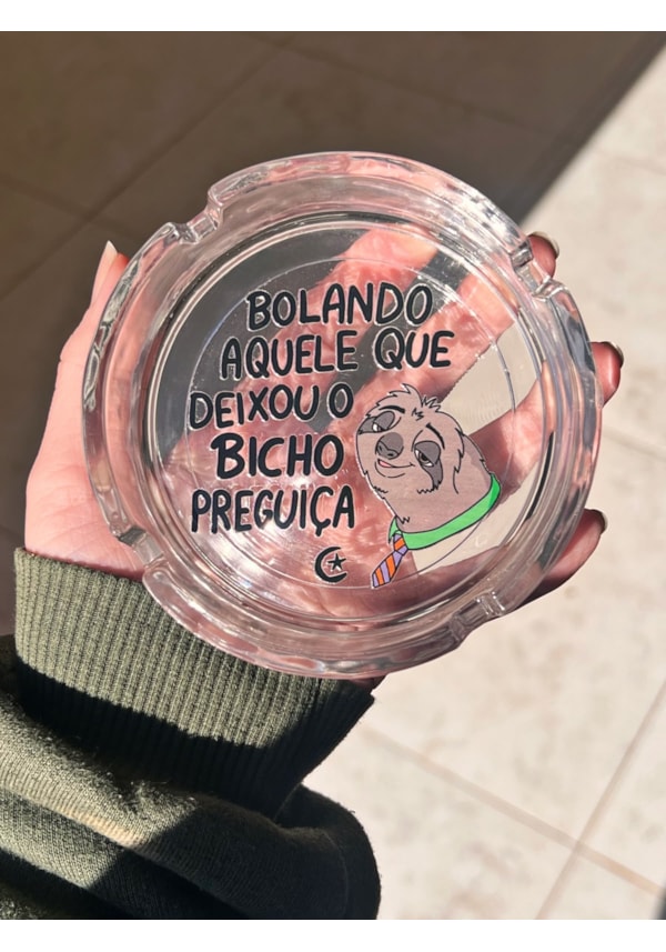 Cinzeiro Vidro - Preguiça