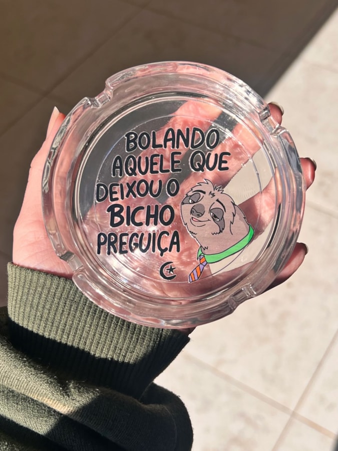 Cinzeiro Vidro - Preguiça — imagem 1