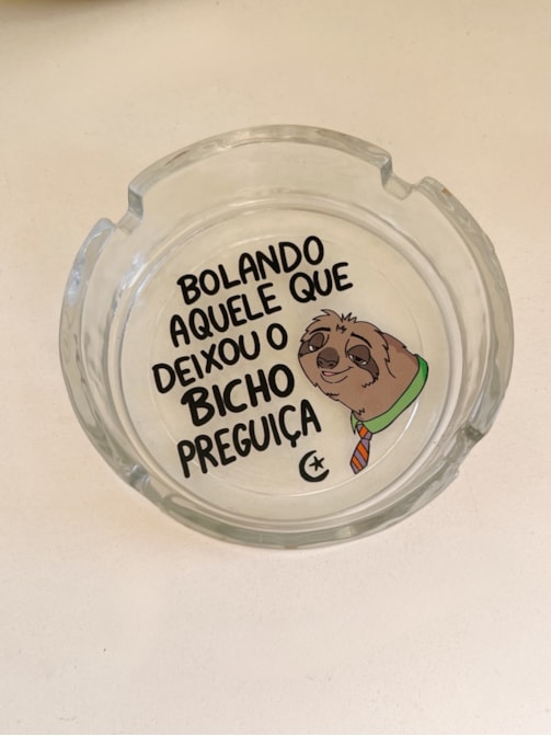 Cinzeiro Vidro - Preguiça