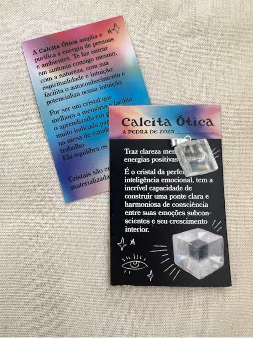 Colar 2023 Calcita Ótica e Quartzo Rosa