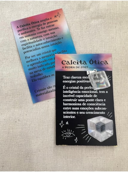 Colar 2023 Calcita Ótica e Quartzo Rosa