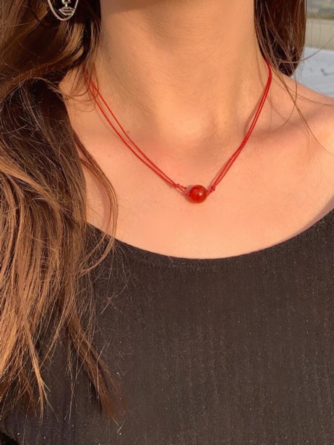 Colar Akai Ito - Ágata de fogo — imagem 1