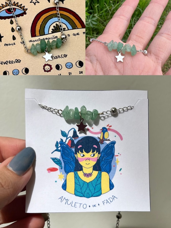 Colar Amuleto de Fada - Quartzo Verde — imagem 1