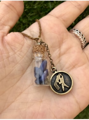 Colar Domo Signo Aquário - Sodalita