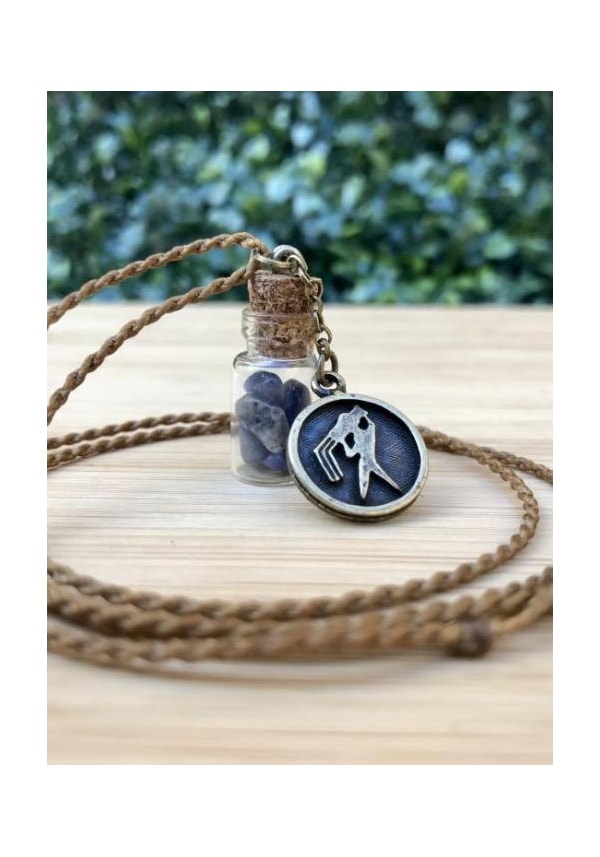 Colar Domo Signo Aquário - Sodalita