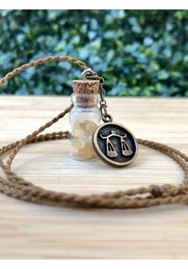 Colar Domo Signo Libra - Citrino
