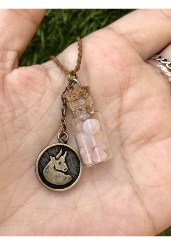 Colar Domo Signo Touro - Quartzo Rosa