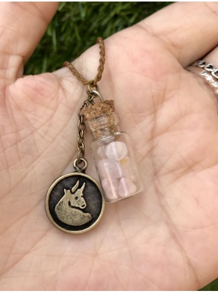 Colar Domo Signo Touro - Quartzo Rosa