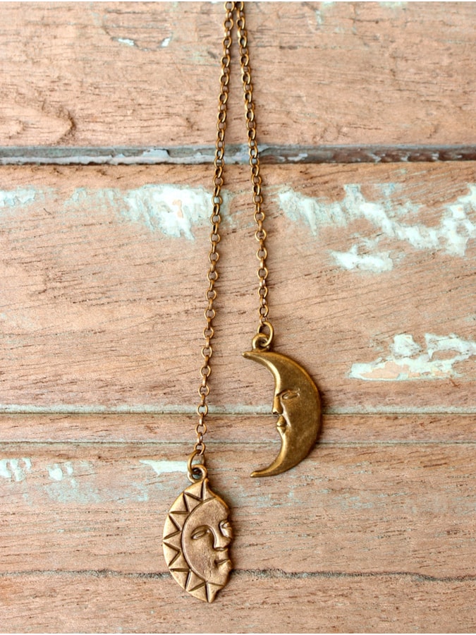 Colar estilo Gravatinha Sol e Lua — imagem 2