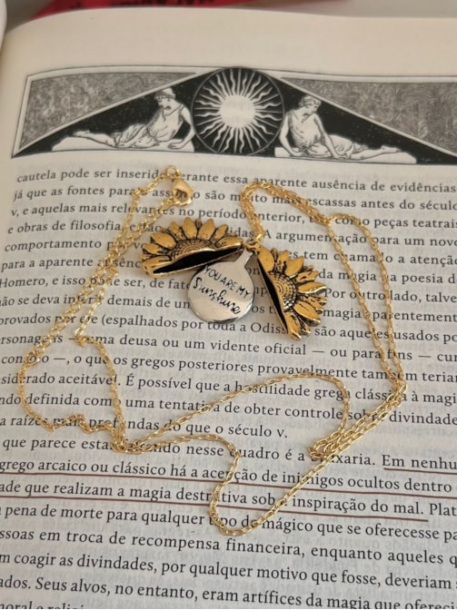 Colar Girassol Relicário - Você é Meu Raio de Sol
