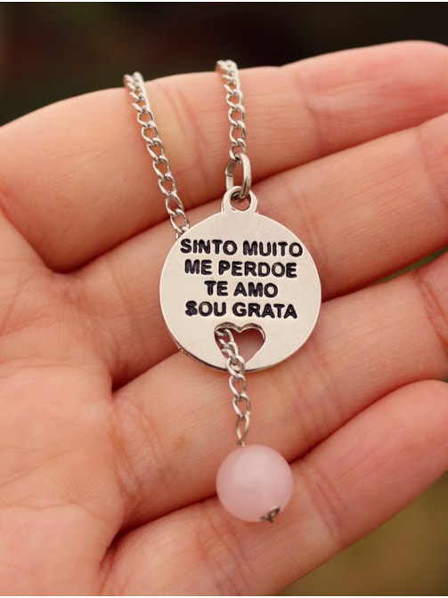 Colar Ho´oponopono - Quartzo Rosa