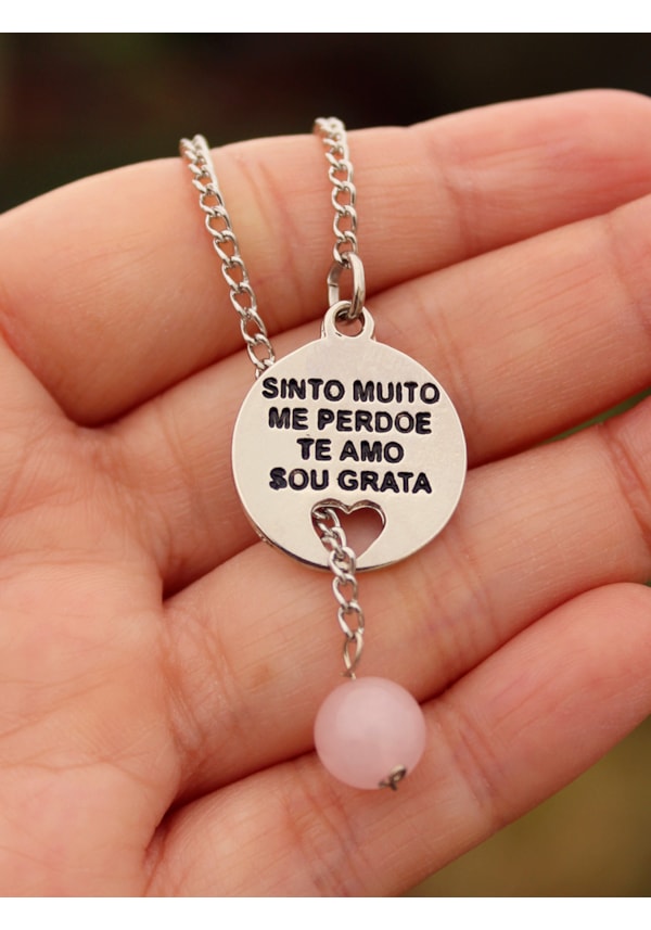 Colar Ho´oponopono - Quartzo Rosa
