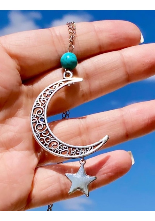Colar Lua e Estrela Turquesa