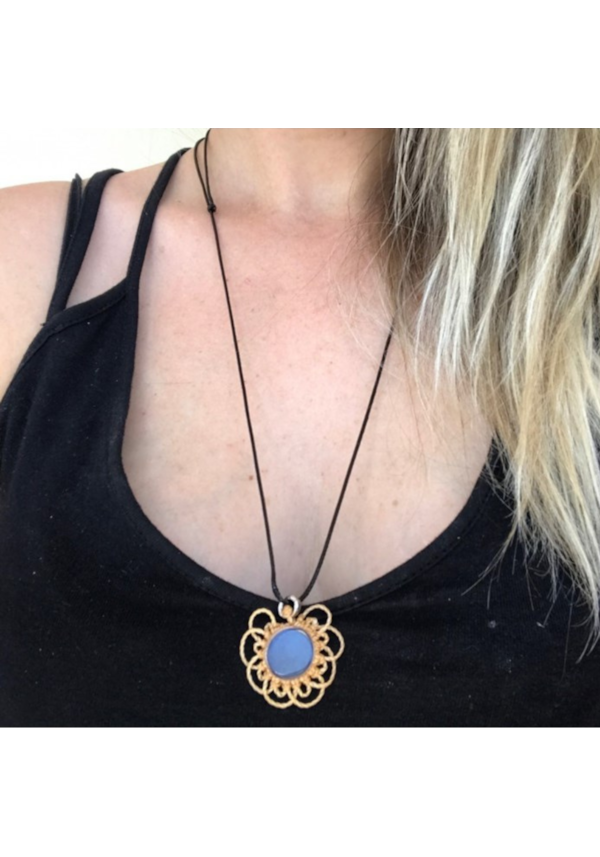 Colar Pedra da Lua Macramê Mandala