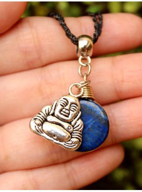 Colar Pedra Lápis-Lazuli com Buda