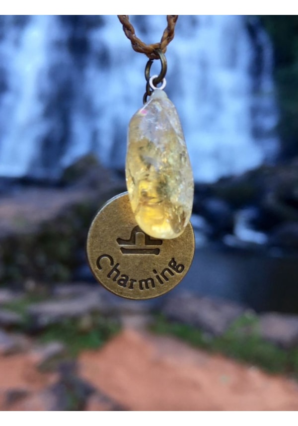 Colar Signo Libra - Pedra Citrino