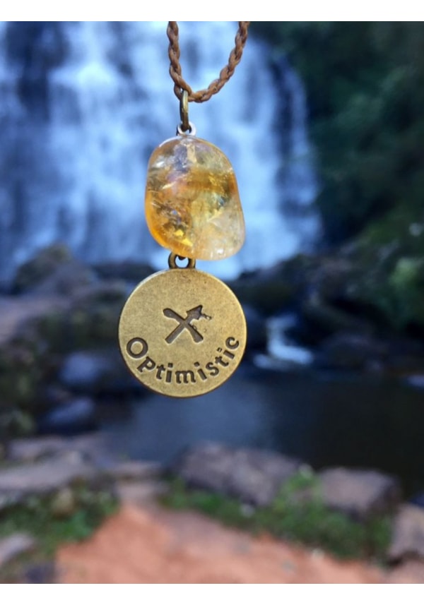 Colar Signo Sagitário - Pedra Topázio