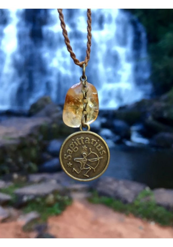 Colar Signo Sagitário - Pedra Topázio