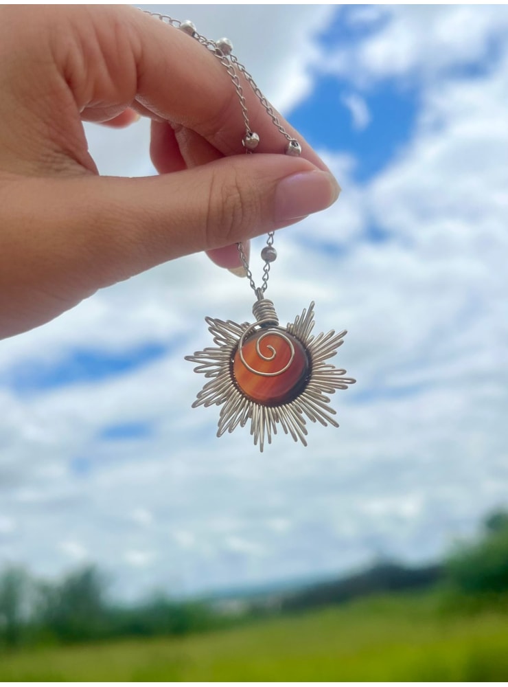 Colar Sol Artesanal Hippie — imagem 4